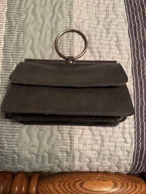 Joy Susan Gray Ring-Handle Clutch Wristlet